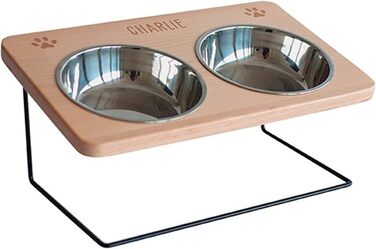 LAUBLUST: Годівниця для собак з іменем, об'єм 0,75 л, піднята годівниця, аксесуари для собак, підставка під миску, годівниця для котів, 41,5 x 25 x 18 см