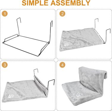 Килимок для кота на радіатор Dokeno, підвісна лежанка-гамак, теплий лежак для котів, лежанка-гамак для котів з м'яким плюшевим покриттям, зручна підвісна лежанка для котів на будь-який радіатор, 46x30x25 см