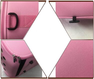 М'яка переносна сумка для тварин | З плечовим ременем, легка сумка для котів та собак - для подорожей, кемпінгу, ветеринара, міста (Рожева, M)