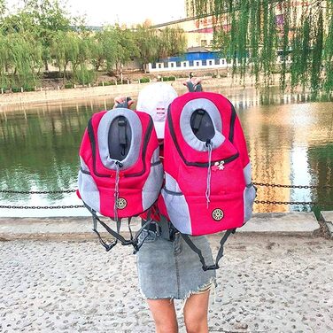 Рюкзак-переноска для собак та котів Ahagut, чорний, S, з регульованими ременями, для подорожей та прогулянок