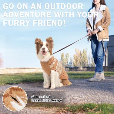 Светр для собак SCENEREAL: теплий, м'який, з ролкрагом, для великих, середніх та маленьких собак, з візерунком сніжинок, хакі, розмір XS (обхват грудей 15-16 дюймів)