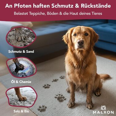 MALXON® Очищувач лап для котів та дрібних собак | Розутачі лап з обертовими силіконовими щетинками | М'який та швидкий, ідеальний для маленьких лапок | Включає мікрофіброве полотно | Рожево-білий (Фіолетово-білий)