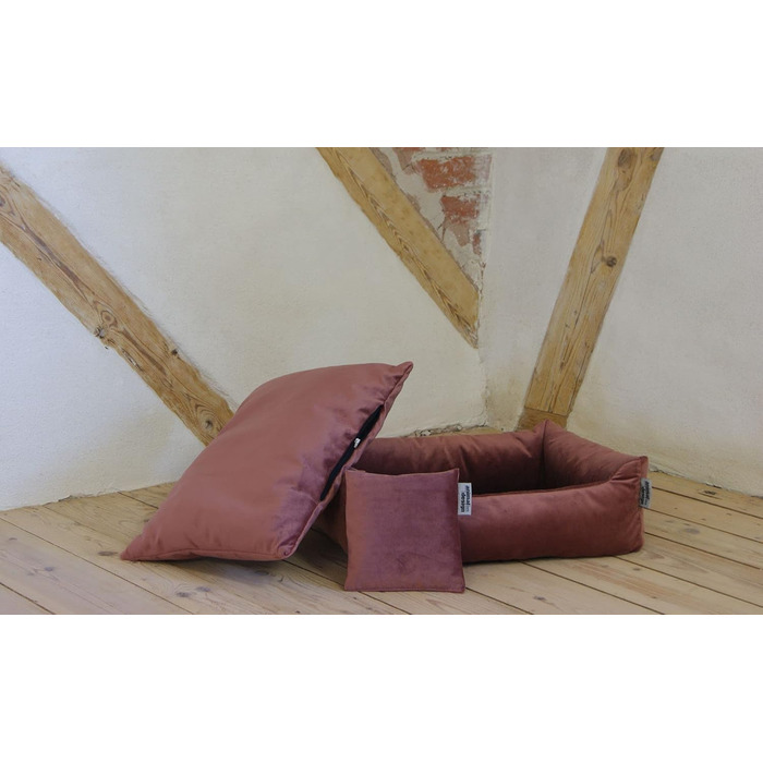 Ліжко для собак і котів Lycce Kuschelsofa із оксамиту, рожеве, розмір 1