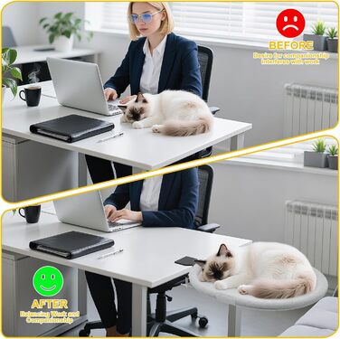 Кішка ліжко для столу Yuning, 360° обертання, регульована висота, будиночок для котів над столом, гамак для котів з 2 подушками, місце для сну кота, підходить для використання цілий рік, сірий колір
