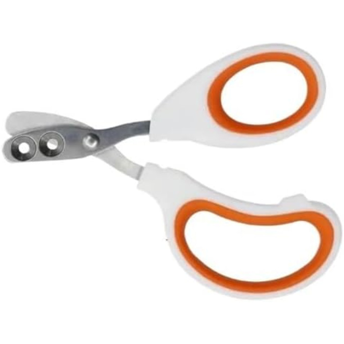 Триммер для кігтів котів з захистом, подвійний отвір, 4 шт, білий/помаранчевий