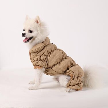 Водонепроникний теплий зимовий одяг для собак: куртка, жилет, пуловер для малих та середніх собак, з D-кільцем, Khaki S