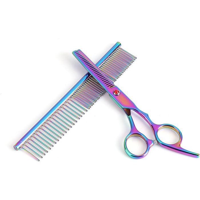 Набір для стрижки тварин: професійні ножиці для собак та котів, з нержавіючої сталі, для витончення та стрижки шерсті