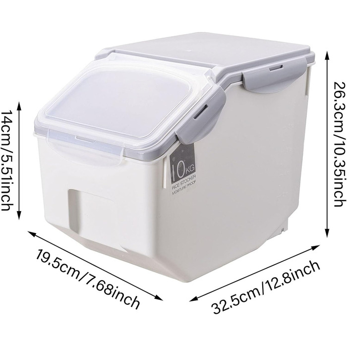 Контейнер для зберігання кормів для собак та котів 20 л, сірий. Зберігання сухого корму, ласощів, герметичний.