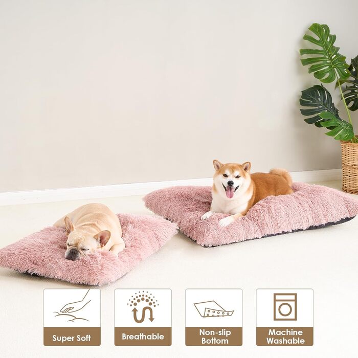 М'яке ліжко для собак EHEYCIGA, великі породи XXL, килимок для собак, великий розмір 120x90 см, рожевий колір
