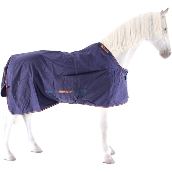 Терапевтична попона для коня Bucas Therapy Turnout Light, синьо-оранжева, 155 см