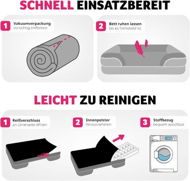 Ортопедичне ліжко для собак tectake® з Memory Foam, велике та середнє, м'яке та миється, 94 x 72 x 18 см