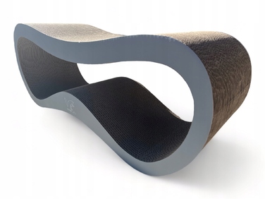 Дряпалка для котів HomeCatty, сіра, до 60 см, картонна, 2 рівні