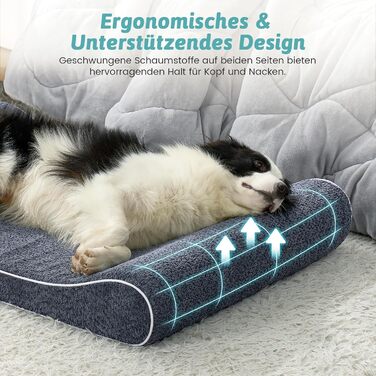 Лежанка для собак, 76x50x12 см, з високим бортиком - ортопедичний матрац для собак з ковдрового матеріалу, водовідштовхувальне та антиковзаюче покриття, у формі човна, підходить для собак до 16 кг (Блакитний, XL (129x91x20 см))