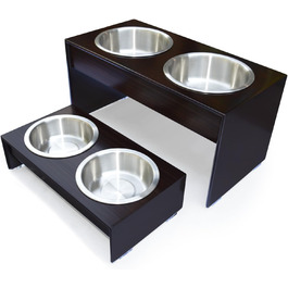 PetFusion елегантна годівниця з масиву дерева, коротка, 41x22x10 см
