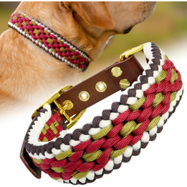 Нашийник для собак Ben&Bruno: широкий, регульований, ручної роботи, міцний, надійний, довговічний, з паракорду, для маленьких, середніх та великих собак, XL, багатокольоровий