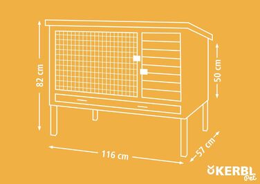 Будка для гризунів Kerbl Samy ECO, пластикова, 116x57x82 см