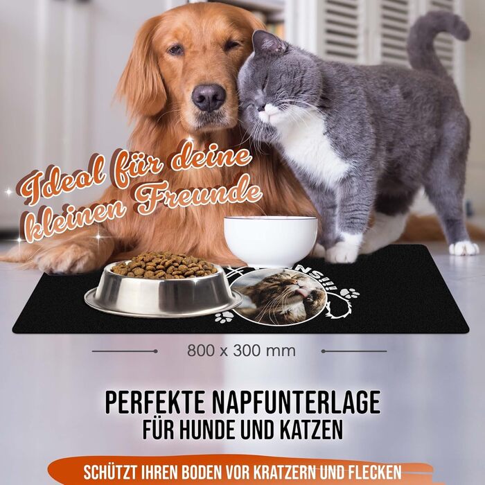 Підкладка під годівницю для котів з фотографією - 