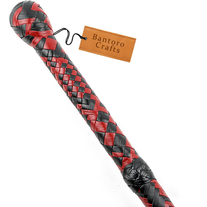 Чорна та червона батогом з кенгурячої шкіри, важка батогом для биків з 16 плетінням, плетений шкіряний корпус та шкіряна підкладка всередині, гучна, дзвінка батогом, Індіана Джонс, верховая їзда (10 футів (3 метри))