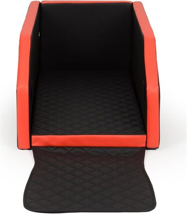 Автоматичне ліжко для собак у авто, 55x100 см, чорно-червоне (Velinda)