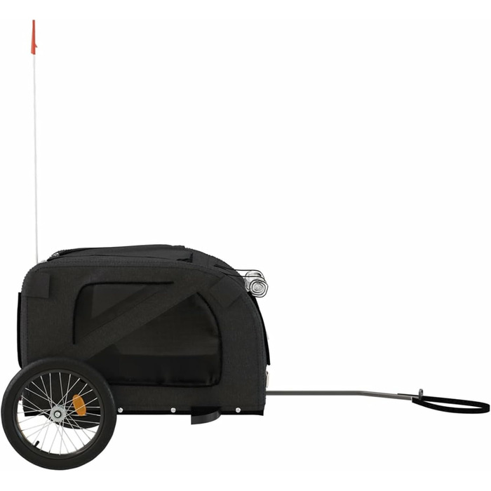Причіп для велосипеда, переноска для собак, чорний, Oxford-тканина та метал