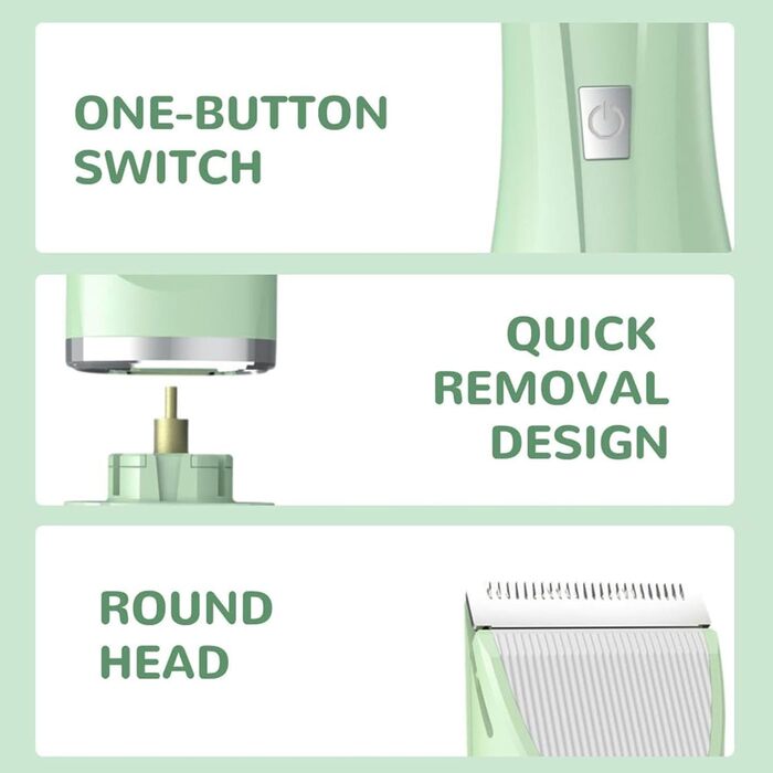 Багатофункціональний бездротовий тихий тример для догляду за тваринами, 4-в-1: тример, триммер для лап, точилка для нігтів. Підходить для собак, котів та інших дрібних тварин (білий)