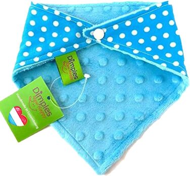 Бандана для собак і котів Dimples бірюзова в горошок, 55 см, ручна робота, аксесуар для малих, середніх і великих порід, подарунок власнику