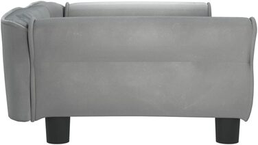 Крісло-ліжко для собак та котів, сірого кольору, 95x55x30 см, з м'якого велюру