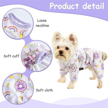 Піжама для собак - літня, для дрібних порід (Чихуахуа, Йоркширський тер'єр), унісекс, м'яка, еластична, для котів та собак