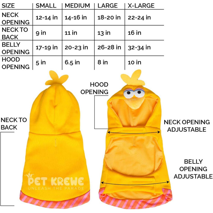 Костюм для собак Сезам вулиця (Big Bird) - теплий худі для собак, розміри S, M, L, XL - ідеально для Хелловіну, вечірок, фотосесій, подарунок для собаківника
