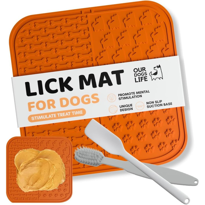 Лежанка-іграшка для собак з присоскою, розчищувачем та щіткою. Антистрес, антиковзаюча, стимулююча, легко миється.