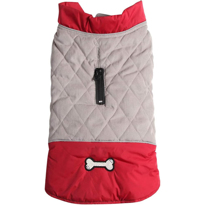 Водонепроникний теплий одяг для цуценят та маленьких собак: куртка з бавовни для холодної зими, XS (Сірий, Червоний)