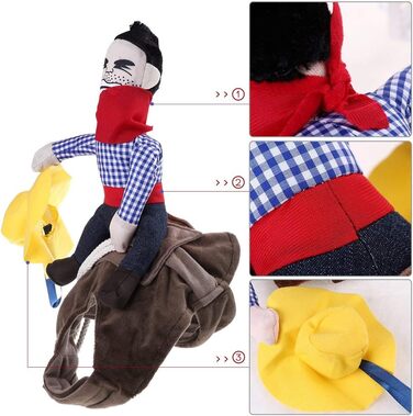 Костюм ковбоя для собак iSMARTEN, стиль лицаря з капелюхом, костюм для домашніх тварин на Хелловін, розмір L