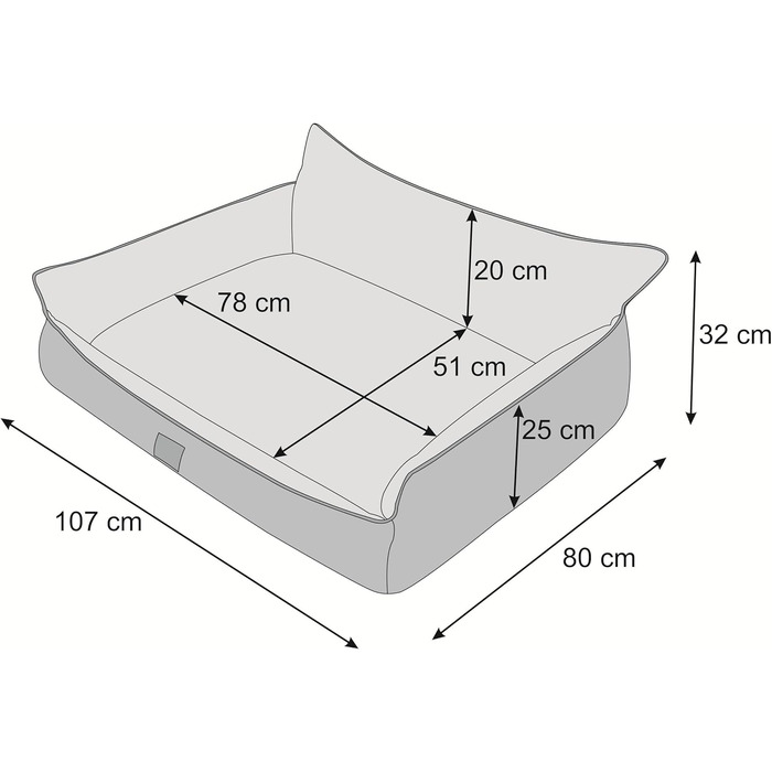 Ліжко для собак - м'яке ліжко-корзина для собак, котів, маленьких, середніх та великих собак - подушка для собак, собаче ліжко, лежанка для собак, місце для сну - 63x48 см - (XXL - 107x80 см, Колір: Коричневий з лапами)