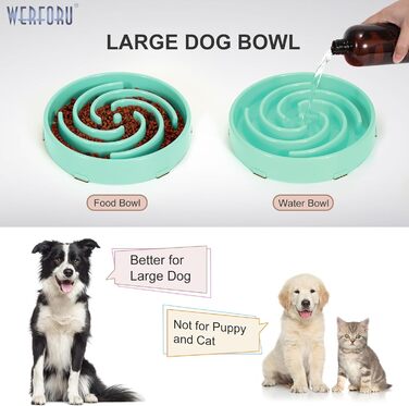 Напувачка для собак, повільне годування, інтерактивна миска, безпечна та міцна, для великих собак, Bohnengrün J-bohnengrün