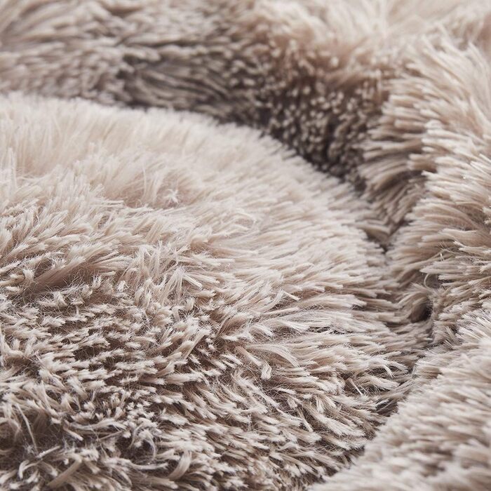 Ортопедичне ліжко для собак XL: кругле, зручне, з ефектом пам'яті, для великих собак (лабрадорів), антистрес, легко миється, світло-коричневе, 60 см