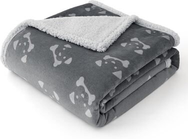 Водонепроникний коврик для собак BEDSURE, 152x127 см, великі породи, Sherpa Fleece, сірий, можна прати