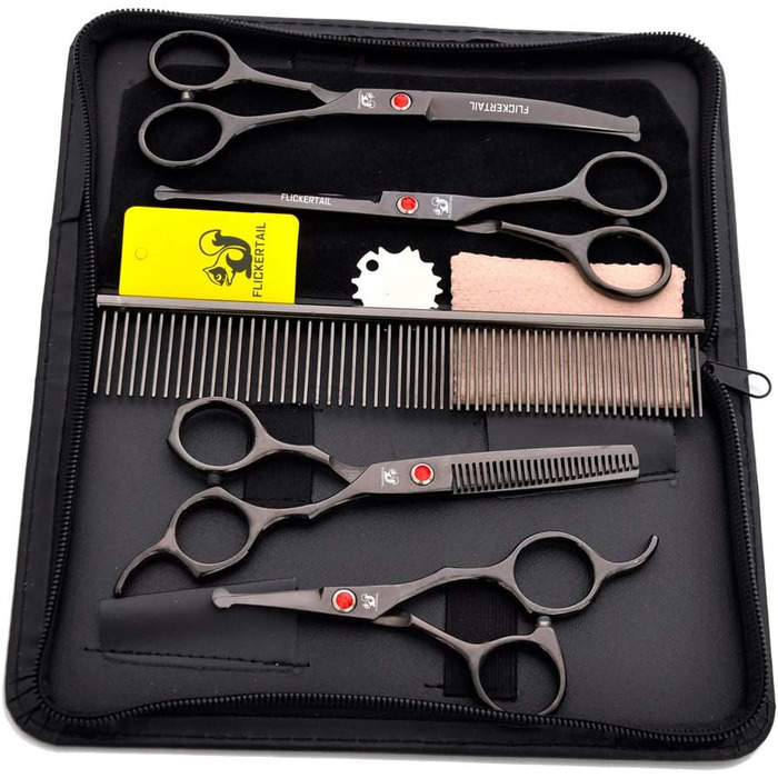 Набір професійних ножиць для грумінгу домашніх тварин 4,5-6,5 дюймів (5 шт.) - для собак та котів