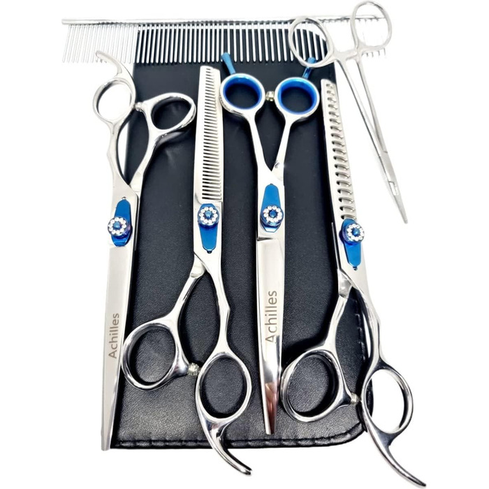 Набір професійних ножиць для собак Achilles 7 шт. – триммінг, грумінг, догляд за шерстю