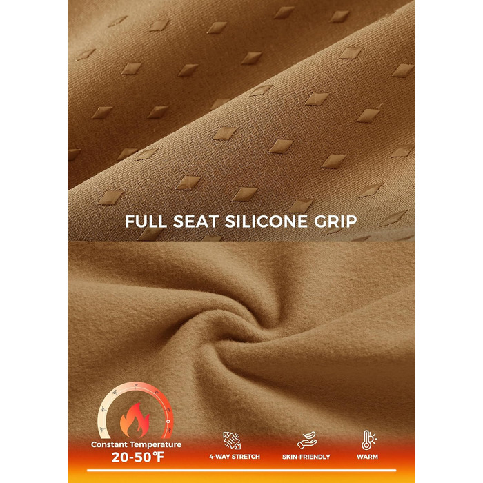 Спортивні штани для верхової їзди WILLIT Daen Reithose з флісовою підкладкою, повний силіконовий захват, кишені, петлі для ременя (M, Кофе)