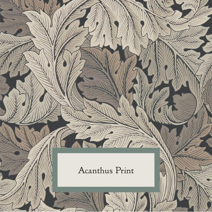 Лежак для собак Rosewood x Morris & Co Acanthus, малий, хакі, з м'якими бортами, нековзкий, праний, розкішний принт Вільяма Морріса