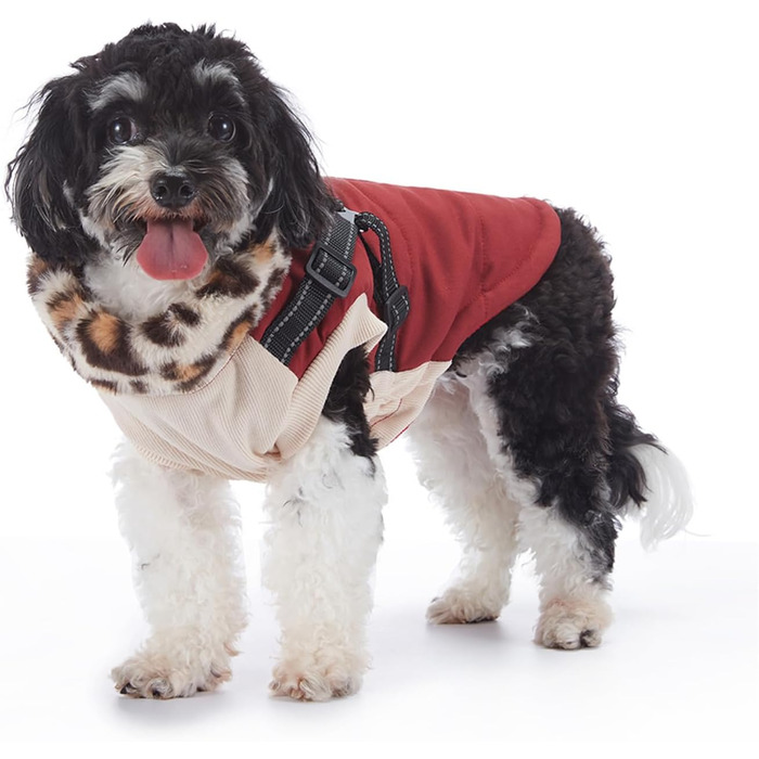 Зимовий теплий одяг для собак YRRYGMN: куртка з відбиваючими елементами, комір з хутром, для холодної погоди, розмір L (45-49 см обхват грудей)