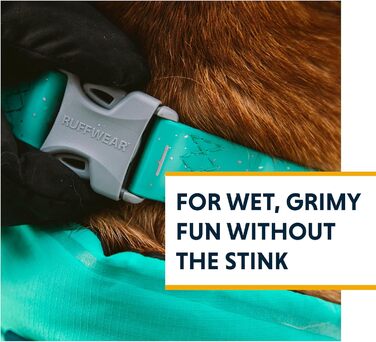 Водонепроникний нашийник для собак RUFFWEAR Confluence, регульований, антизапах, бірюзовий (20-26 дюймів)
