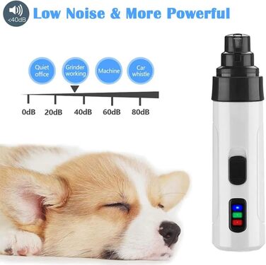 Безпечний триммер для обрізання кігтів Whispapaws з LED-підсвічуванням, 2 швидкості, бездротовий, для собак та котів