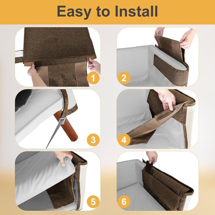 Захист для дивану від кігтів котів, 70 x 50 см, з сизалю, для праворуких (коричневий)