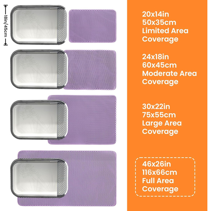 Килимок для котячого туалету Petinstinct, XXL, 116x66 см, фіолетовий