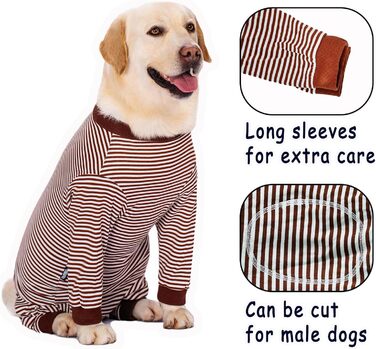 Тіло для собак після операції: захист від лизання, альтернатива нашийнику, з блискавкою, 3XL, колір кава