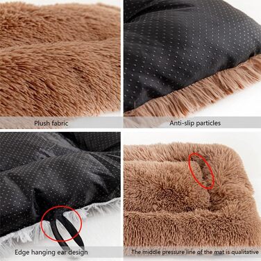 Килимок для собак великих порід Chickwin, для котів, миючий, м'який, з ортопедичною матрацом, заспокійливий, антистрес, плюшевий, 110*80 см, світло-сірий