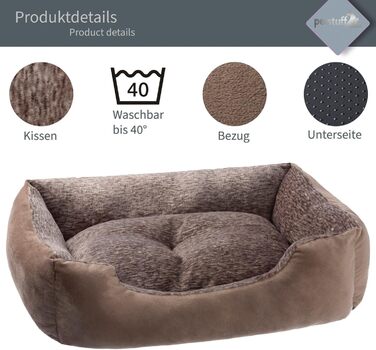 Крісло-ліжко для собак з м'яким знімним подушкою, можна прати, різні кольори та розміри (S, коричневий)