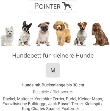 Ортопедичне ліжко для собак маленьких порід Pointer - 70x60 см, світло-сірий колір, знімний матрац, миється до 95°C, стійке до подряпин та укусів, Made in Germany