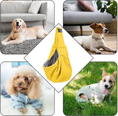 Сумка-переноска для маленьких собак, жовта | Змінна переноска для собак | Сумка для собак для подорожей та прогулянок на вулиці